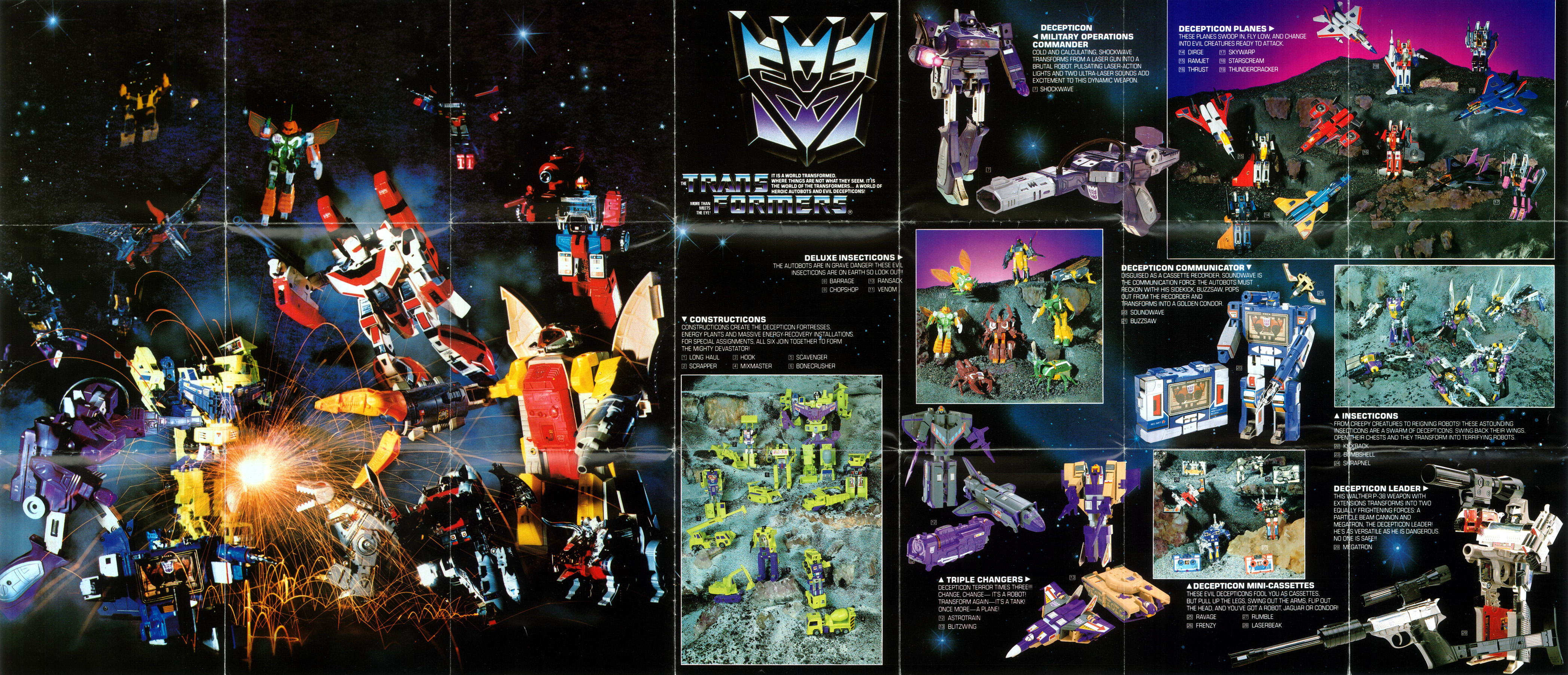Transformers G1 1985 vintage CATALOGUE large folder checklist poster hasbro 